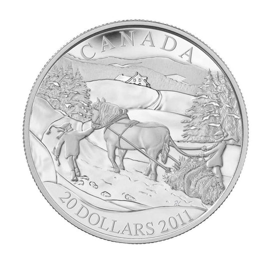 2011 $20 Winter Scene Sterling Silver Coin RCM