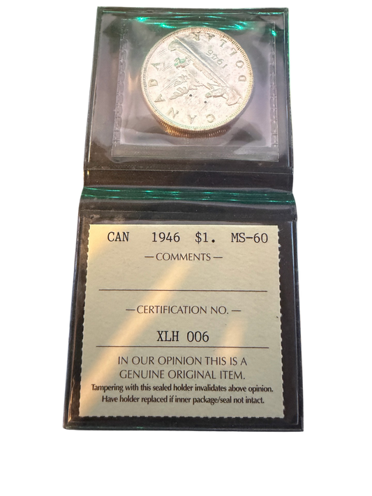 1946 Canada Dollar ICCS Certified MS60 (XLH 006)