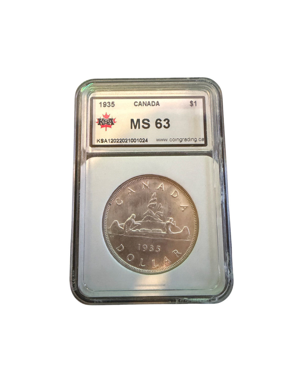 1935 Canadian Silver Dollar MS63 GRADED