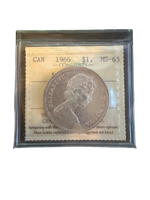 1966 Canada SIlver Dollar ICCS Certified MS-63