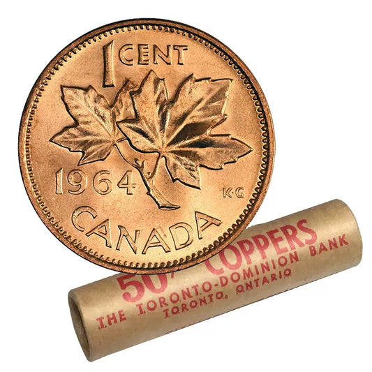 1 Penny / Cent Circulated Roll (50 Coins Mixed Dates)