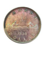 1935 Canada Silver Dollar Nice Toning