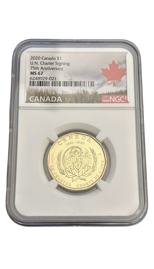 2020 Canada $1 U.N Charter Signing NGC MS67