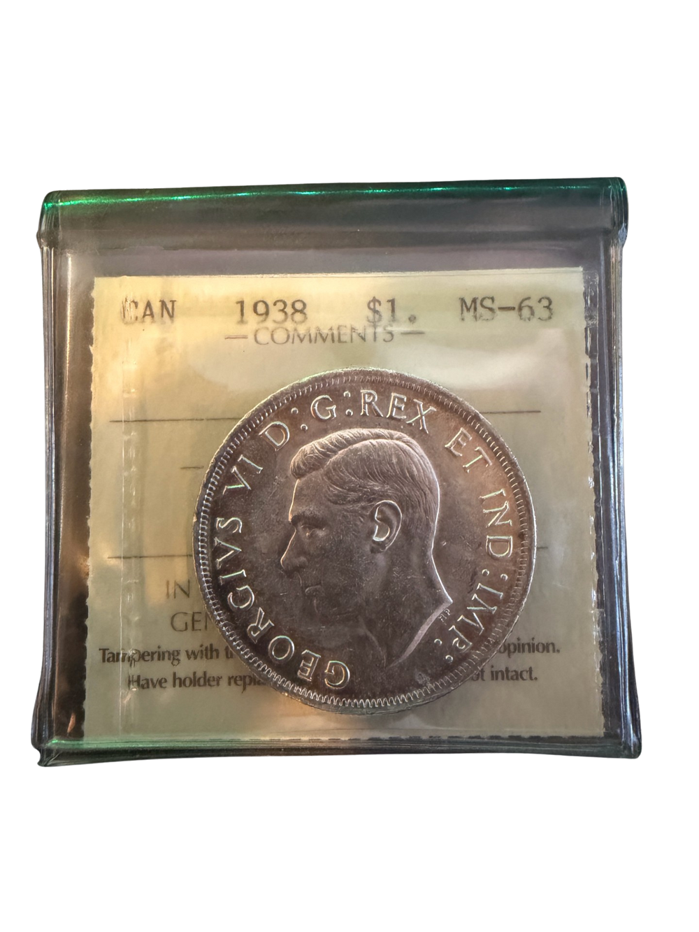 1938 Canada Dollar ICCS Certified MS63 (XHG 850)