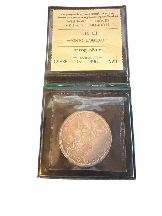 1966 Canada SIlver Dollar ICCS Certified MS-63