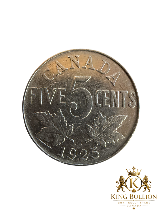 1925 Canada Nickel 5c (SCRATCHES)
