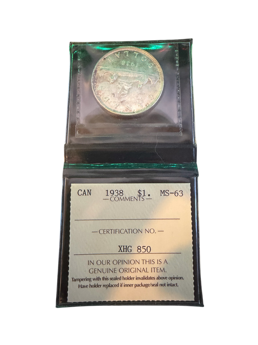 1938 Canada Dollar ICCS Certified MS63 (XHG 850)
