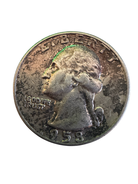 1958 D USA Washington Quarter (Black Toning)