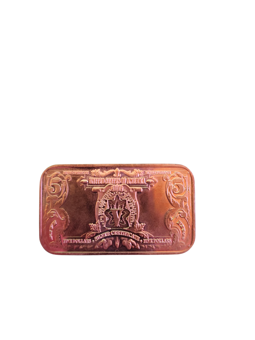 1 oz .999 Copper Bar - Indian 5$